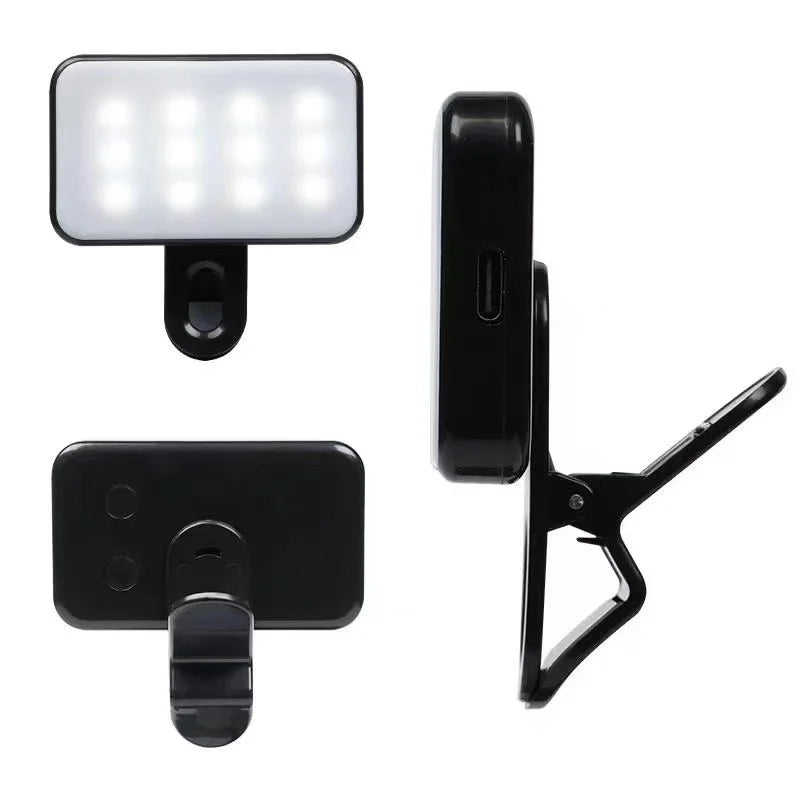 Mini Luz LED Recargable | 3 Niveles de Brillo | Ideal para Selfies, TikTok, Streaming, Videollamadas y Fotografía