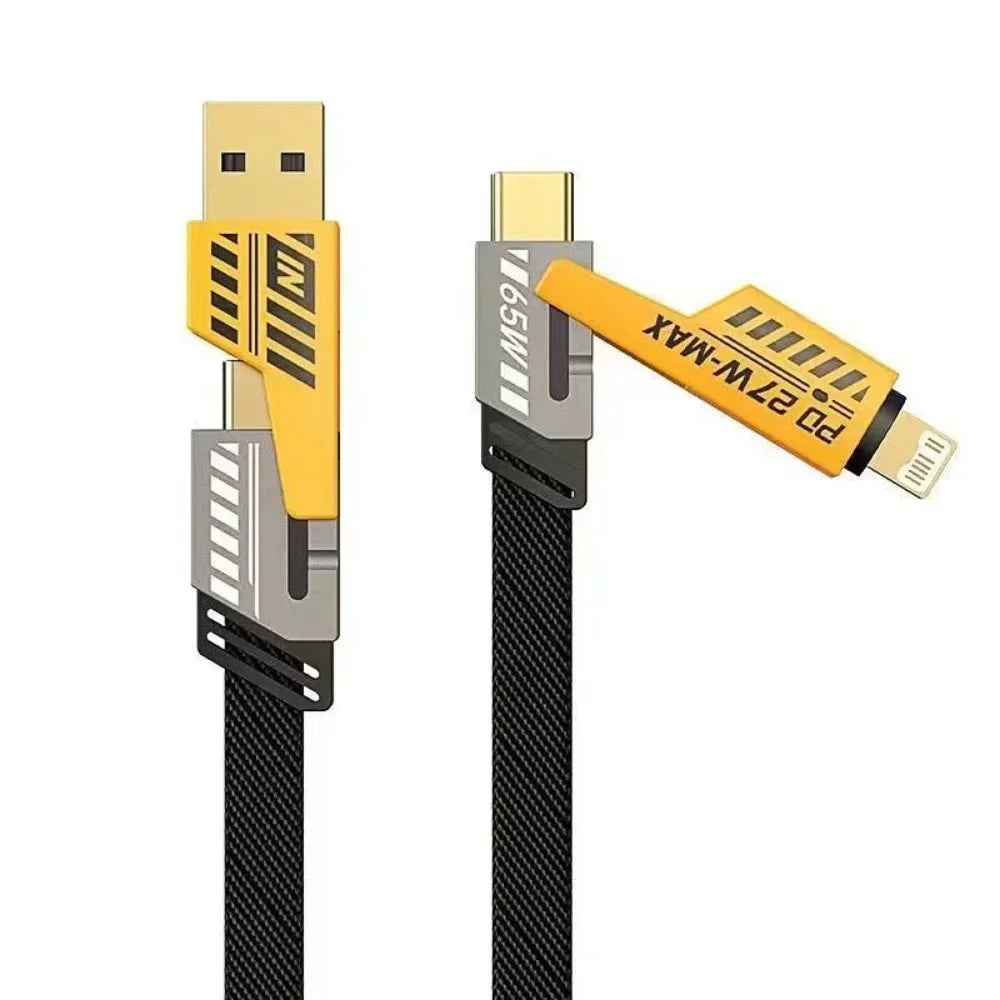Cable de Carga Rápida 4 en 1 PD 65W – Nylon Trenzado Reforzado