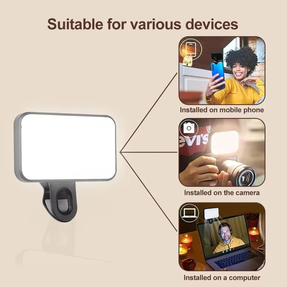Luz LED Portátil para Selfies y Creación de Contenido